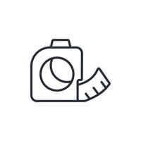 tape measure icon. .Editable stroke.linear style sign for use web design,logo.Symbol illustration. vector