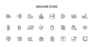 Measure icon set..Editable stroke.linear style sign for use web design,logo.Symbol illustration. vector