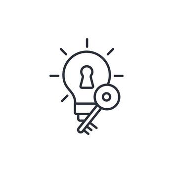 Intellectual property icon. .Editable stroke.linear style sign for use web design,logo.Symbol illustration. vector
