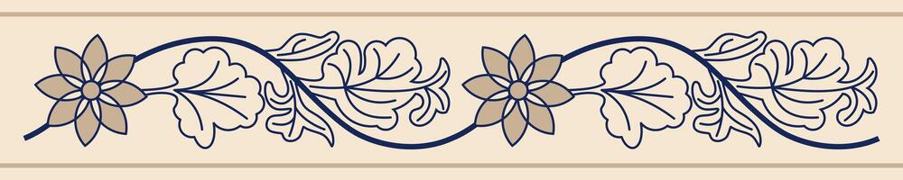 decorative border with flowers and leaves, design element. Can be used for wedding, baby shower, mothers day, valentines day, birthday cards, invitations vector