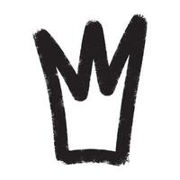 Hand drawn crown doodle on white background. Bold brush drawn crown. vector
