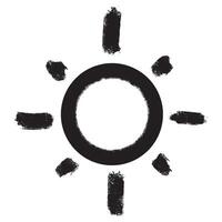 Doodle sketch style of sun cartoon hand drawn illustration for concept design. Bold brush drawn sun. vector