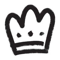 Hand drawn crown doodle on white background. Bold brush drawn crown. vector