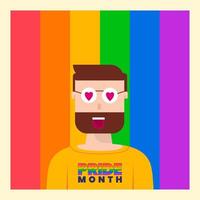 LGBT Pride Month with rainbow. symbol of pride month support. vector