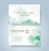 Beautiful business card template with watercolor vector