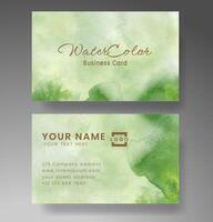 Beautiful business card template with watercolor vector