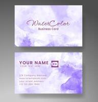 Beautiful business card template with watercolor vector