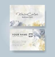 Beautiful business card template with watercolor vector