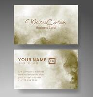 Beautiful business card template with watercolor vector