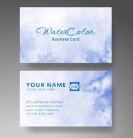 Beautiful business card template with watercolor vector