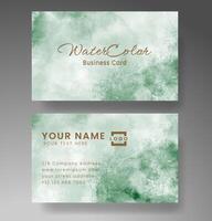 Beautiful business card template with watercolor vector