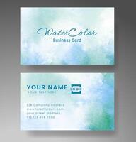 Beautiful business card template with watercolor vector