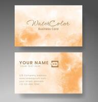 Beautiful business card template with watercolor vector