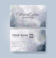 Beautiful business card template with watercolor vector