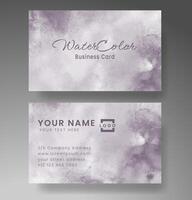 Beautiful business card template with watercolor vector