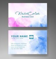 Beautiful business card template with watercolor vector