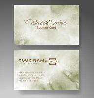 Beautiful business card template with watercolor vector