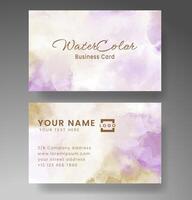 Beautiful business card template with watercolor vector