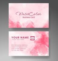 Beautiful business card template with watercolor vector