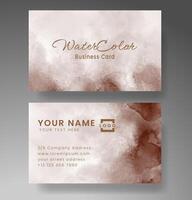 Beautiful business card template with watercolor vector