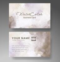 Beautiful business card template with watercolor vector