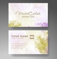 Beautiful business card template with watercolor vector