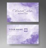 Beautiful business card template with watercolor vector