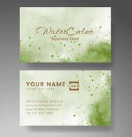 Beautiful business card template with watercolor vector