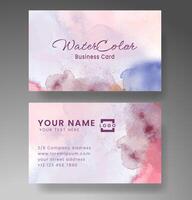 Beautiful business card template with watercolor vector