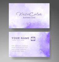 Beautiful business card template with watercolor vector