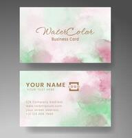 Beautiful business card template with watercolor vector