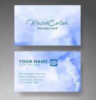 Beautiful business card template with watercolor vector