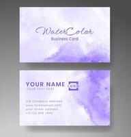 Beautiful business card template with watercolor vector