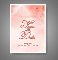 Wedding invitation with abstract watercolor background vector