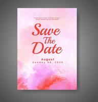 Wedding invitation with abstract watercolor background vector