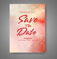 Wedding invitation with abstract watercolor background vector