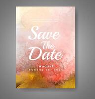 Wedding invitation with abstract watercolor background vector