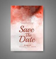 Wedding invitation with abstract watercolor background vector