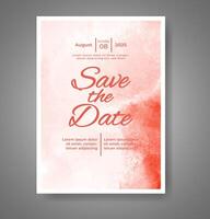 Wedding invitation with abstract watercolor background vector