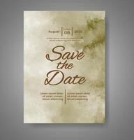 Wedding invitation with abstract watercolor background vector