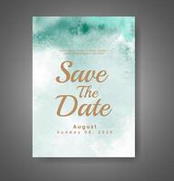 Wedding invitation with abstract watercolor background vector