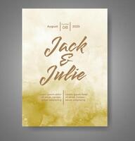 Wedding invitation with abstract watercolor background vector