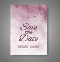 Wedding invitation with abstract watercolor background vector