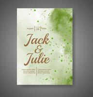 Wedding invitation with abstract watercolor background vector