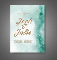 Wedding invitation with abstract watercolor background vector