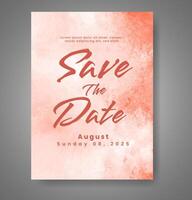 Wedding invitation with abstract watercolor background vector