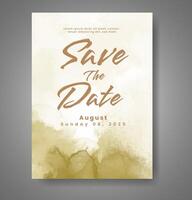 Wedding invitation with abstract watercolor background vector