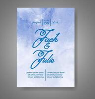 Wedding invitation with abstract watercolor background vector