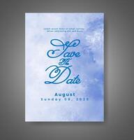 Wedding invitation with abstract watercolor background vector