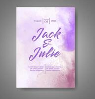 Wedding invitation with abstract watercolor background vector